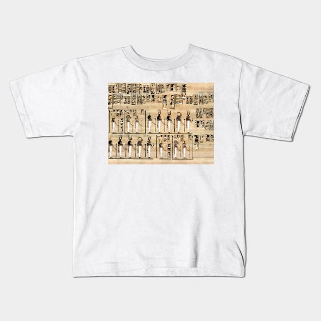 Ancient Egypt Pharaoh Papyrus Hieroglyphs Egyptian Civilization Kids T-Shirt by ernstc